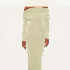 PrettyLittleThing Olive Draped Dress